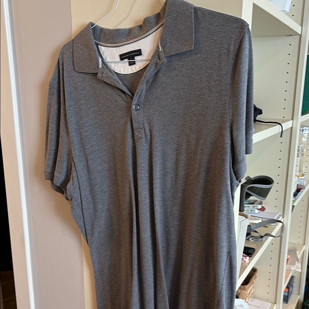Banana Republic Gray Polo Shirt Soft Cotton Blend